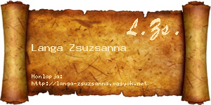 Langa Zsuzsanna névjegykártya